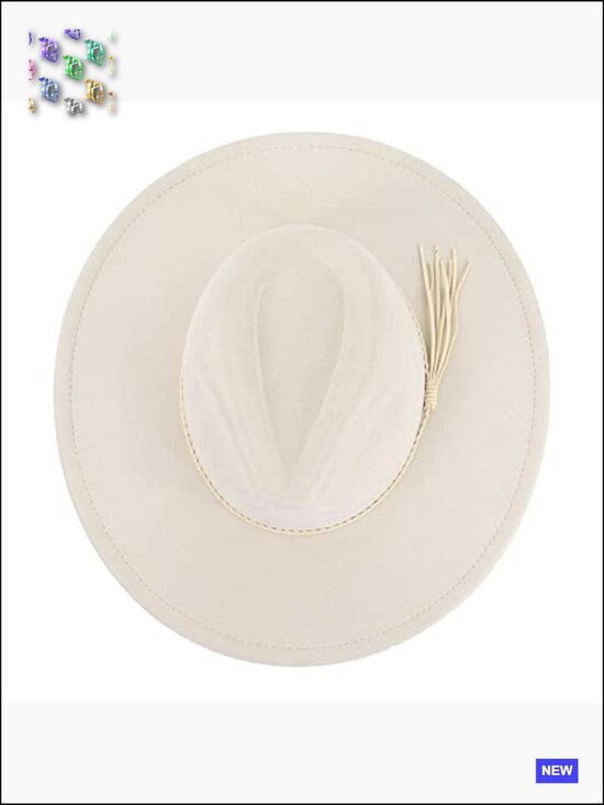 Big Wide Brim Fedora Hat Suede Western Panama Rancher Hat Adjustable main image 3